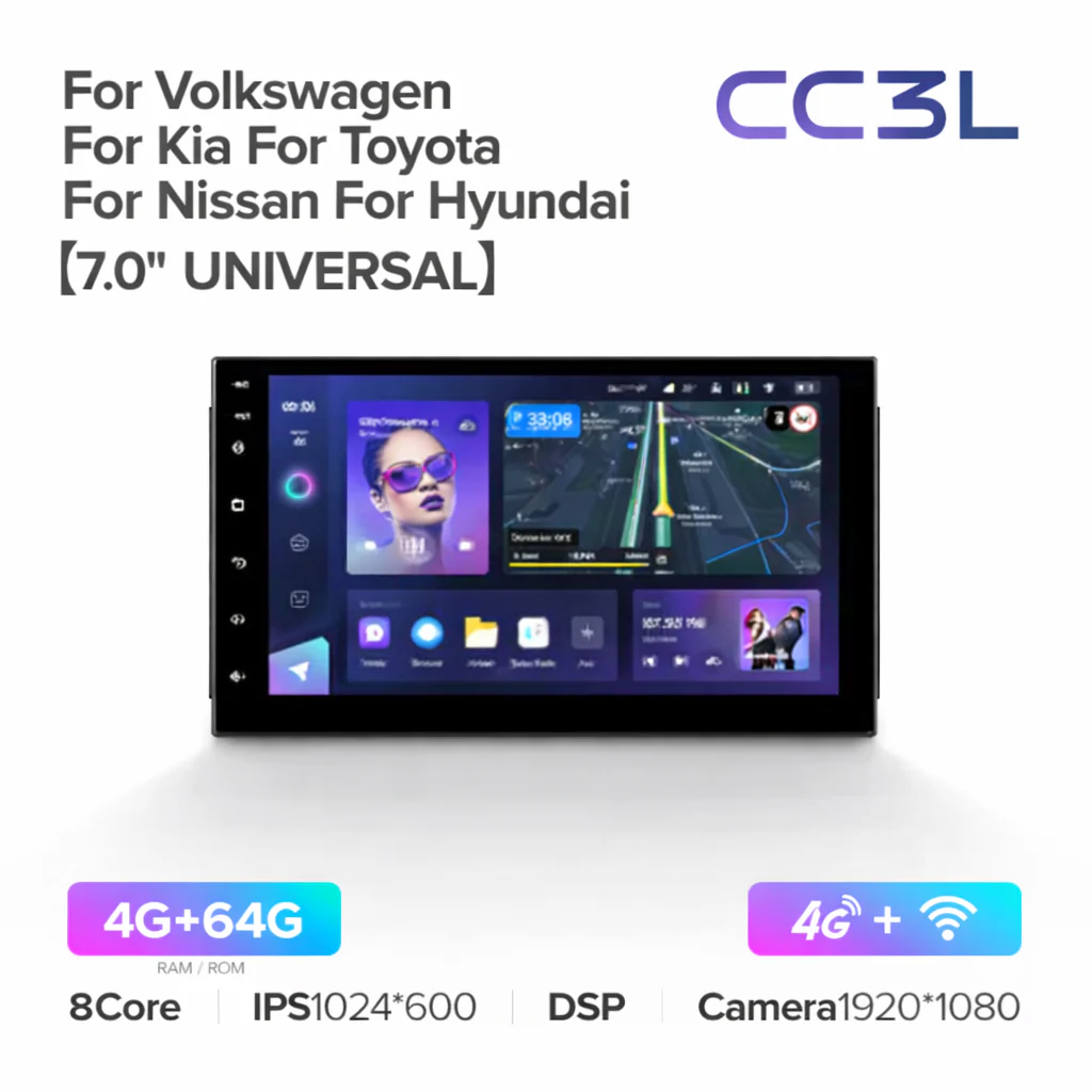 7" Universal CC3L WIFI for Mazda, Almera, Toyota,  Volkswagen,  Nissan, Kia, Qashqai & Peugeot - Image 9