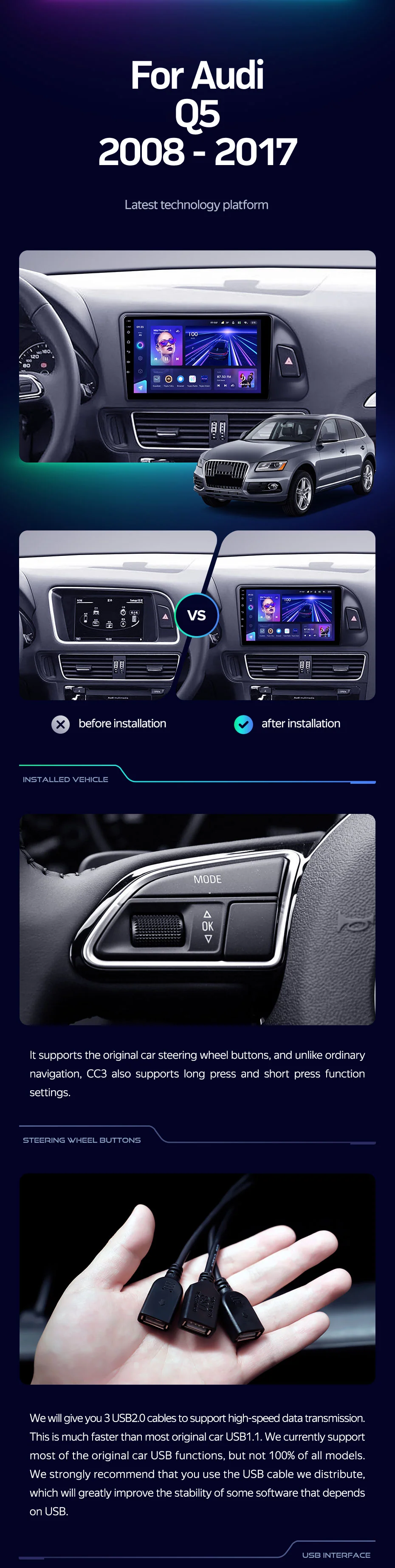 Audi Q5 8R (2008-2017) Left Hand Drive - Image 4