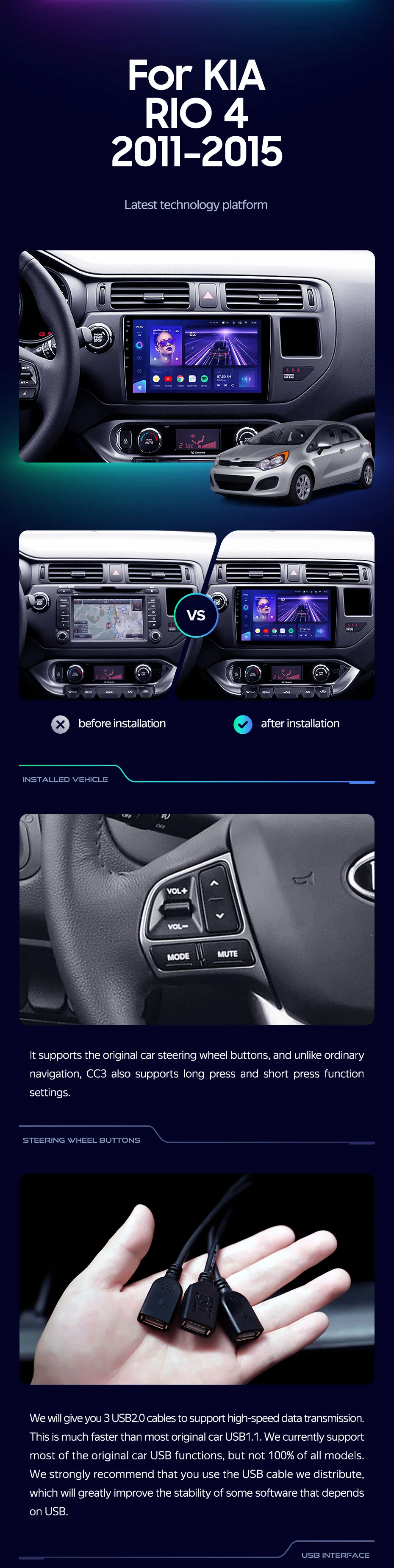 Kia RIO 4 K3 (2011-2015) Left Hand Drive - Image 3