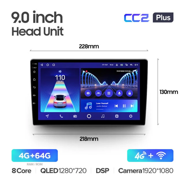 9" & 10.2" Universal DIN2 CC2 Plus for Toyota Volkswagen Hyundai Kia Renault Suzuki Honda Audi Lada Nissan - Image 4