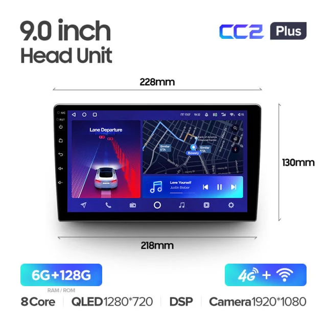 9" & 10.2" Universal DIN2 CC2 Plus for Toyota Volkswagen Hyundai Kia Renault Suzuki Honda Audi Lada Nissan - Image 5