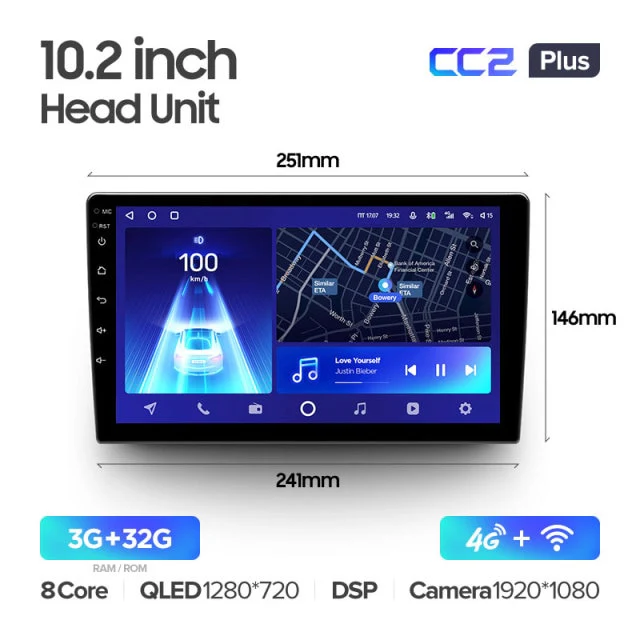 9" & 10.2" Universal DIN2 CC2 Plus for Toyota Volkswagen Hyundai Kia Renault Suzuki Honda Audi Lada Nissan - Image 6