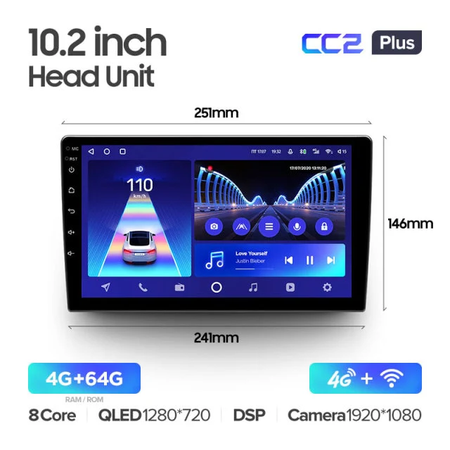 9" & 10.2" Universal DIN2 CC2 Plus for Toyota Volkswagen Hyundai Kia Renault Suzuki Honda Audi Lada Nissan - Image 7
