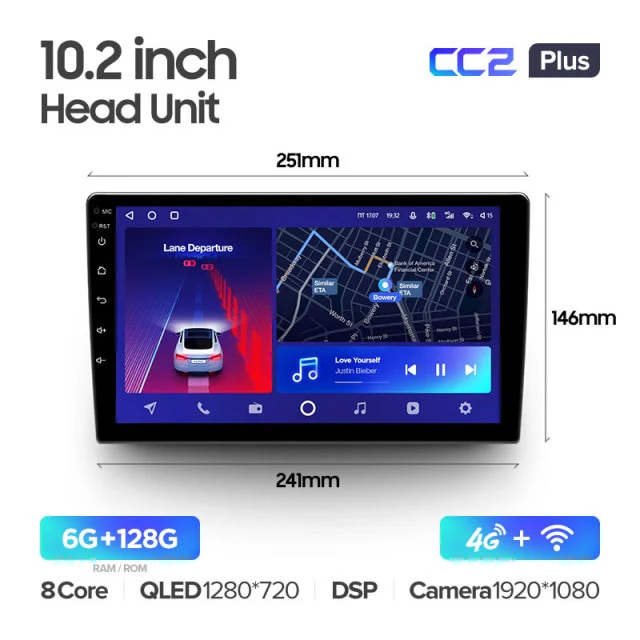 9" & 10.2" Universal DIN2 CC2 Plus for Toyota Volkswagen Hyundai Kia Renault Suzuki Honda Audi Lada Nissan - Image 8